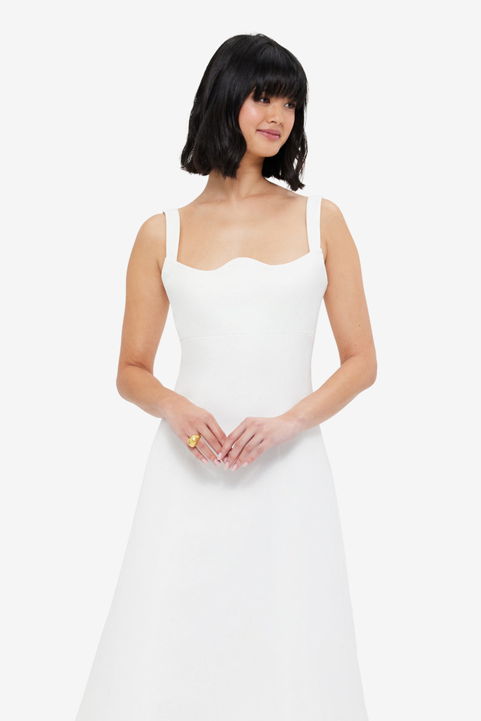 Exclusive LEO LIN Odette Midi Dress - Snow