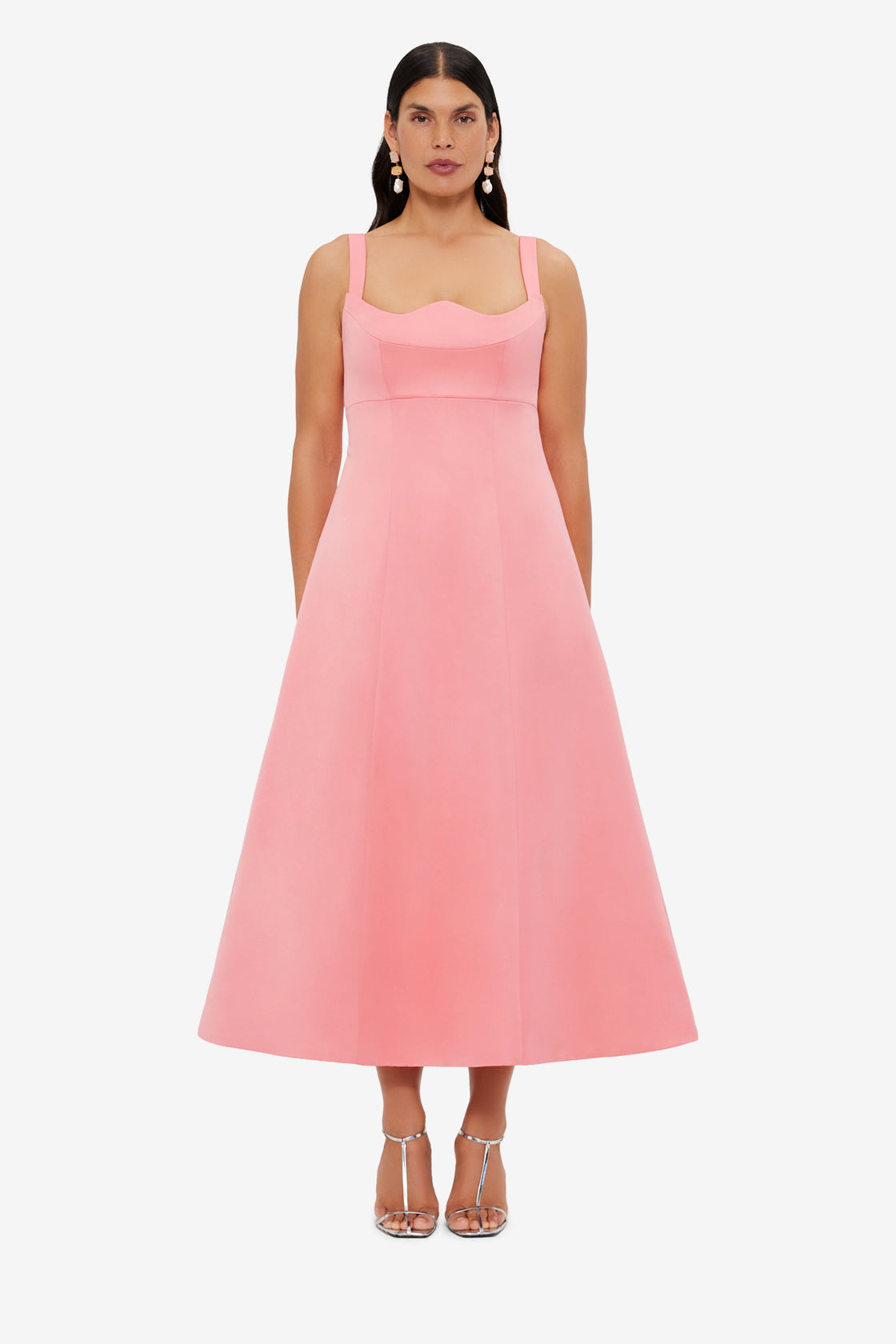 Exclusive LEO LIN Odette Midi Dress - Strawberry Pink
