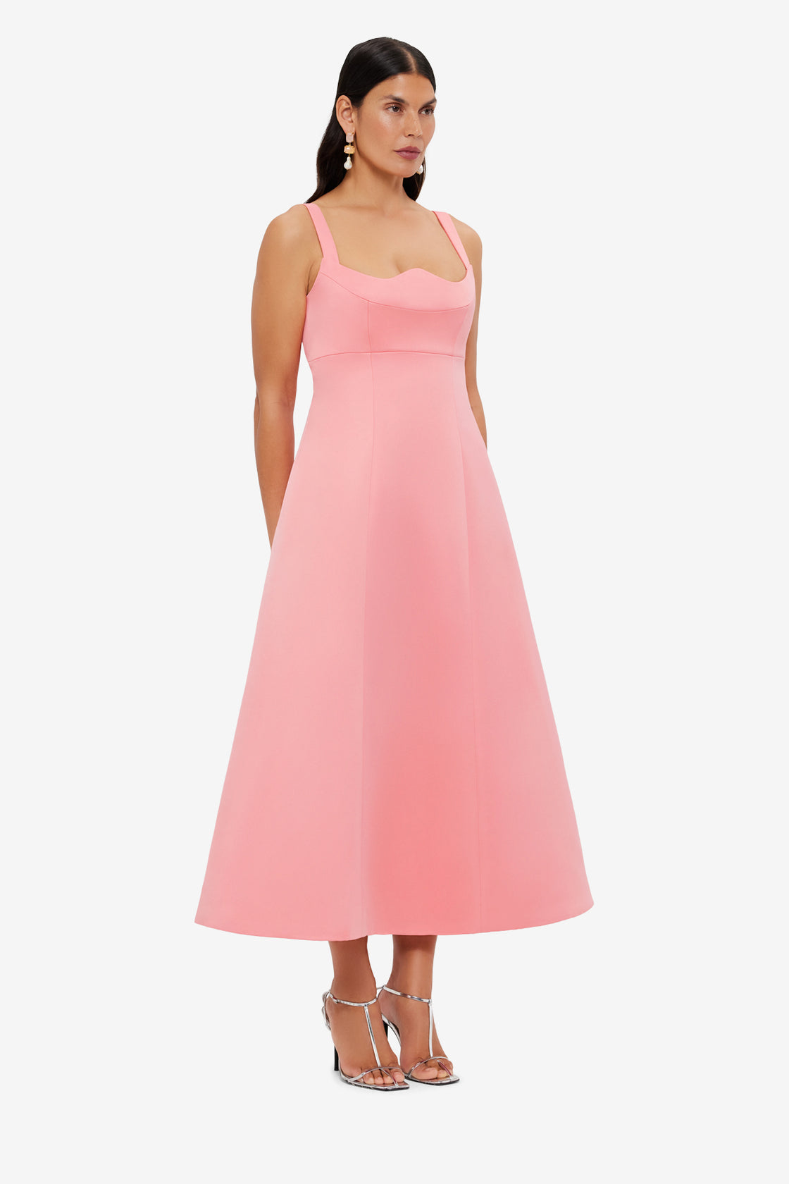 Exclusive LEO LIN Odette Midi Dress - Strawberry Pink