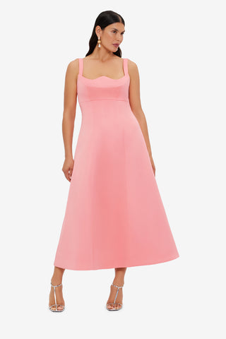 Exclusive LEO LIN Odette Midi Dress - Strawberry Pink