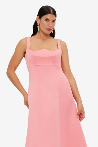 Exclusive LEO LIN Odette Midi Dress - Strawberry Pink