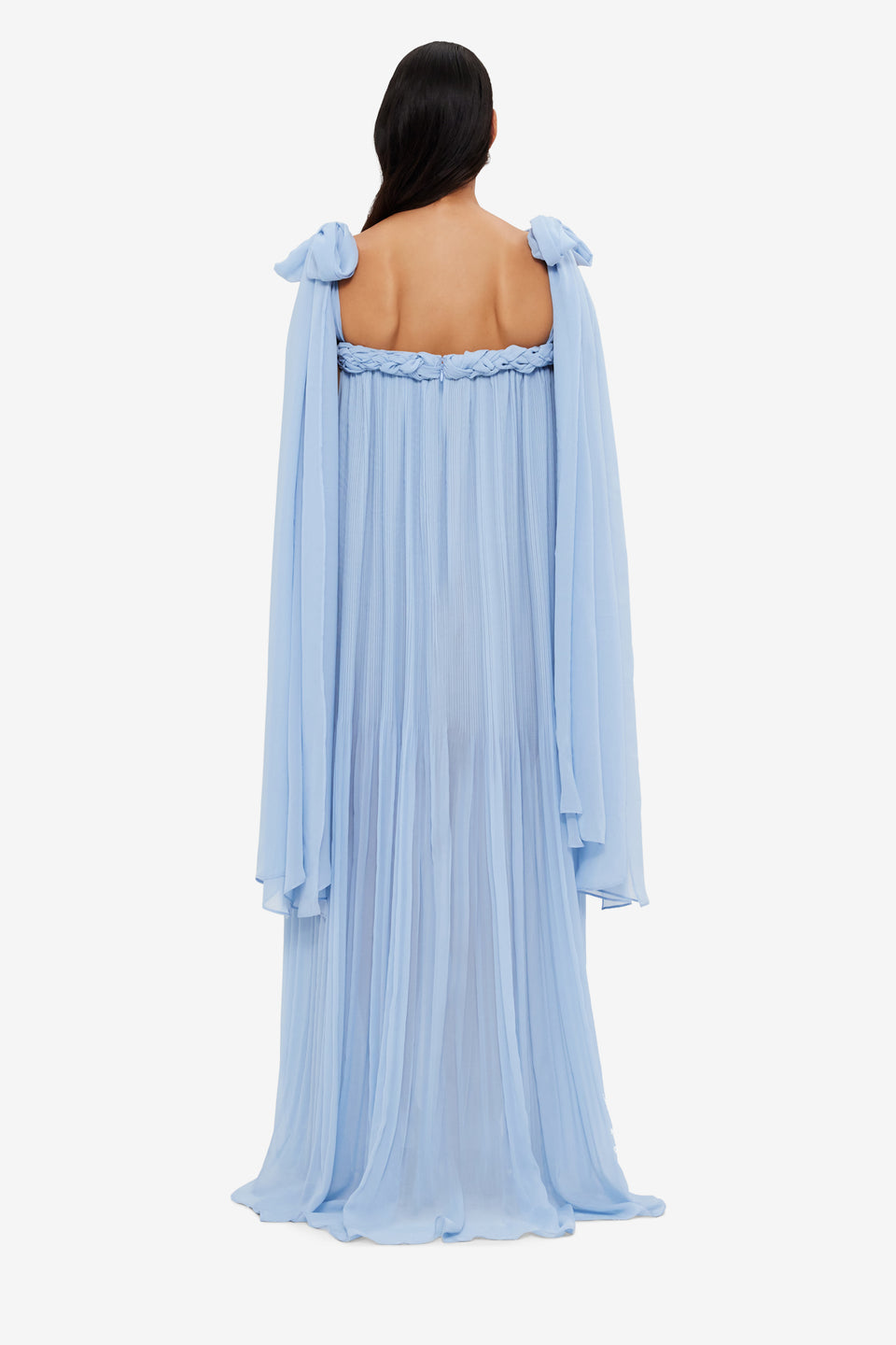 Exclusive LEO LIN Camilla Draped Floor Length Dress - Sky Blue