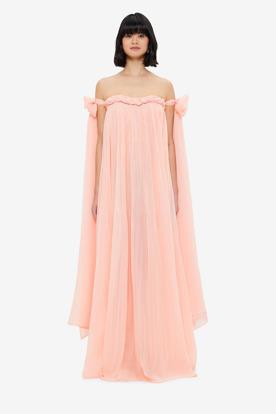 Camilla Draped Floor Length Dress - Soft Pink
