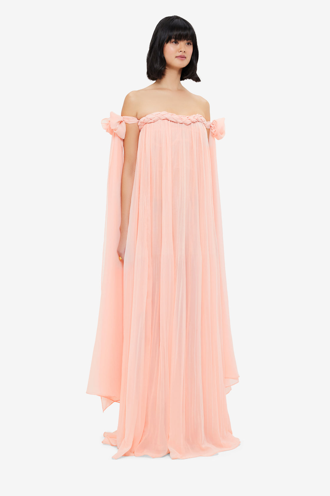 Camilla Draped Floor Length Dress - Soft Pink