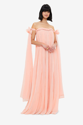 Camilla Draped Floor Length Dress - Soft Pink