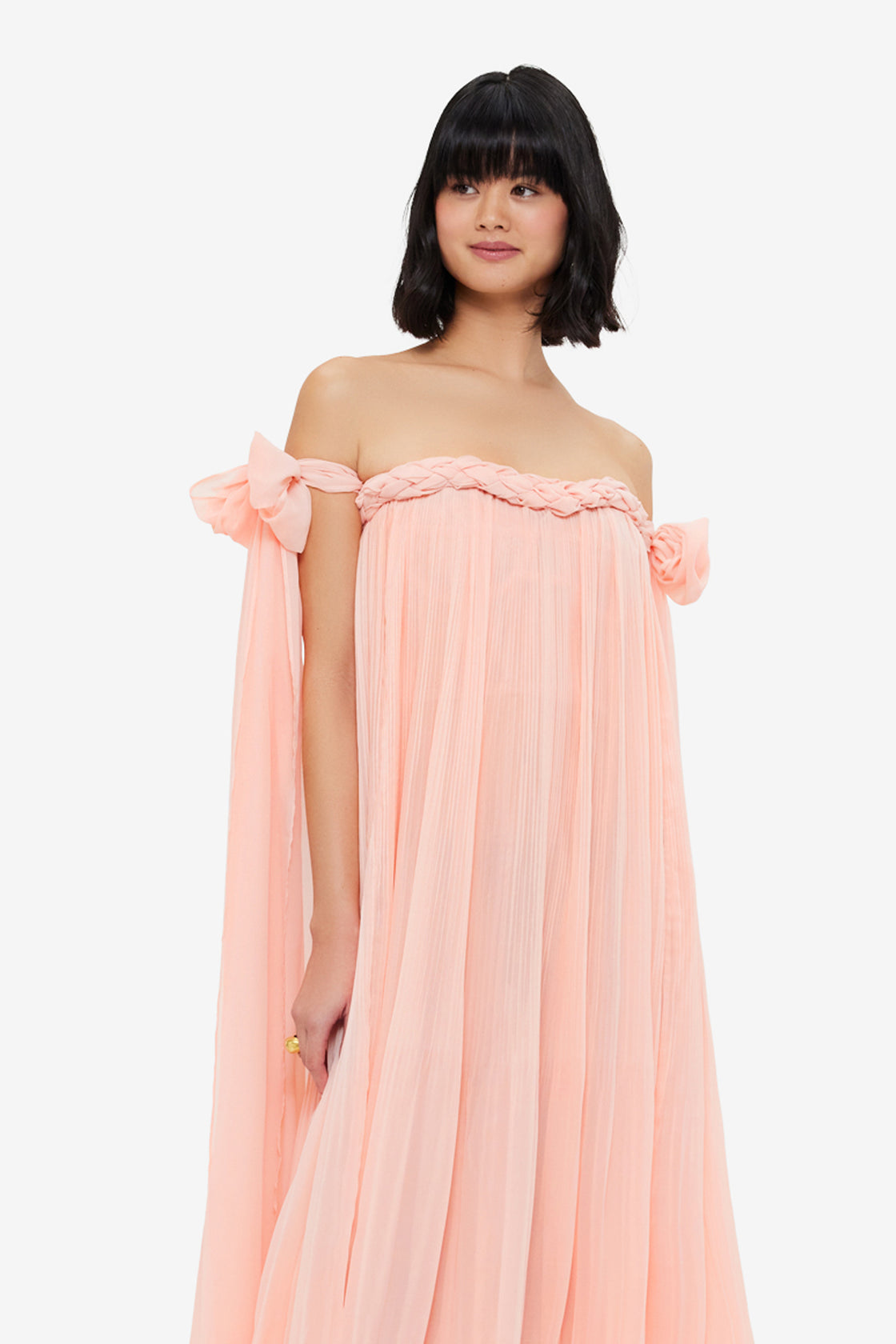 Camilla Draped Floor Length Dress - Soft Pink