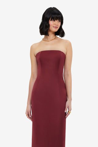 Exclusive LEO LIN Rayna Bustier Maxi Dress - Burgundy