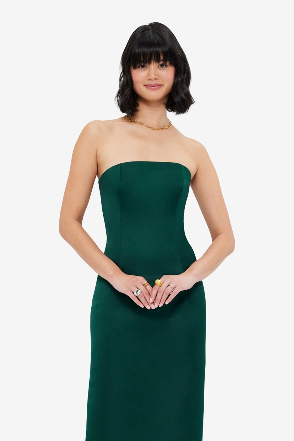 Exclusive LEO LIN Rayna Bustier Maxi Dress - Emerald