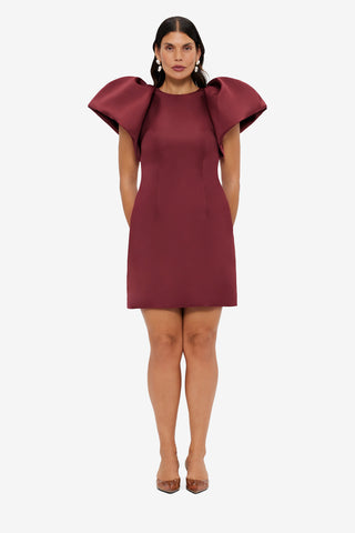 Exclusive LEO LIN Dayna Mini Dress - Burgundy