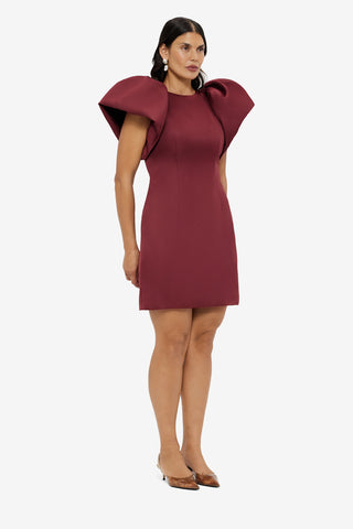 Exclusive LEO LIN Dayna Mini Dress - Burgundy