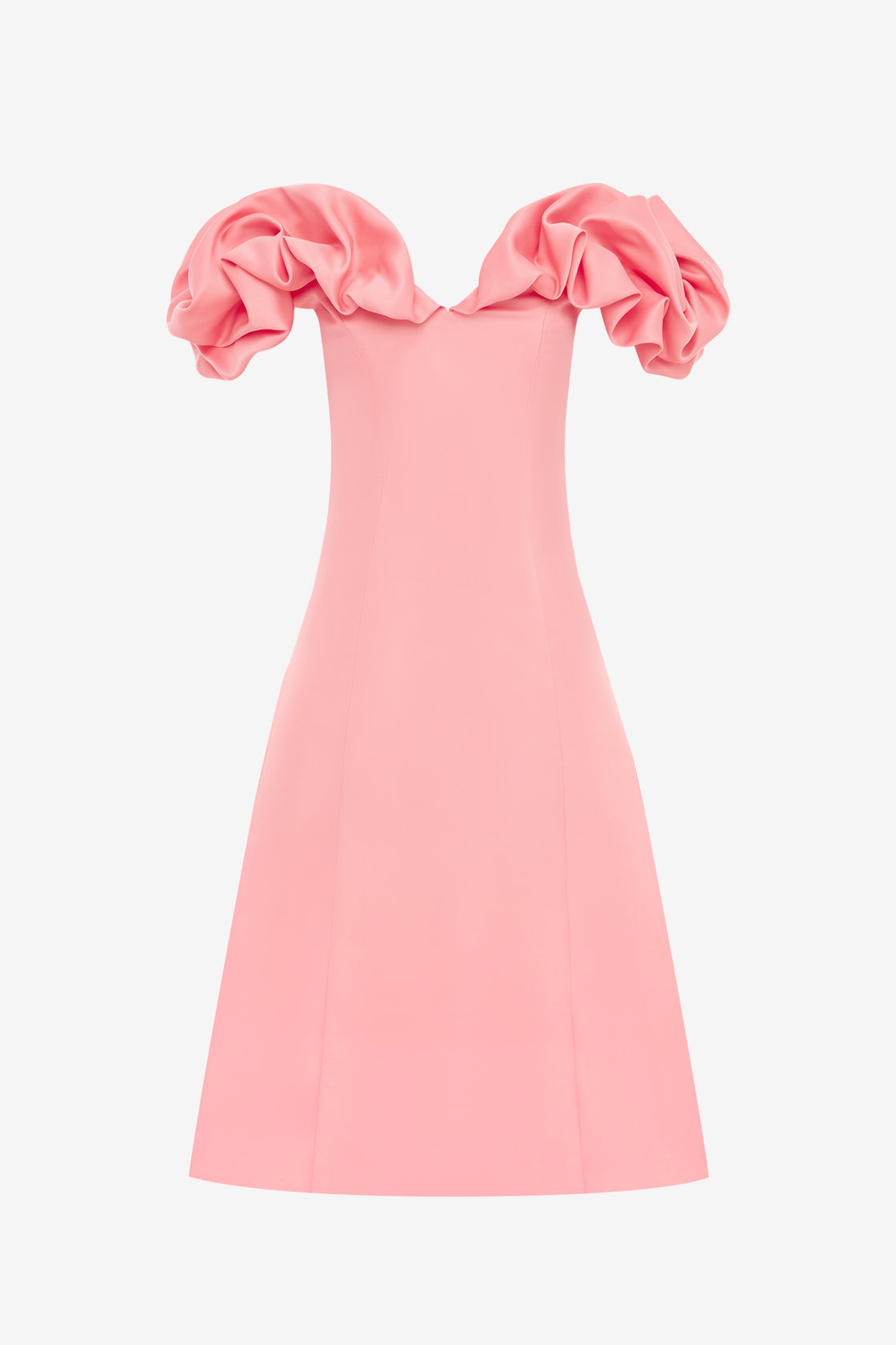 Exclusive LEO LIN Annie Off Shoulder Frill Midi Dress - Strawberry Pink