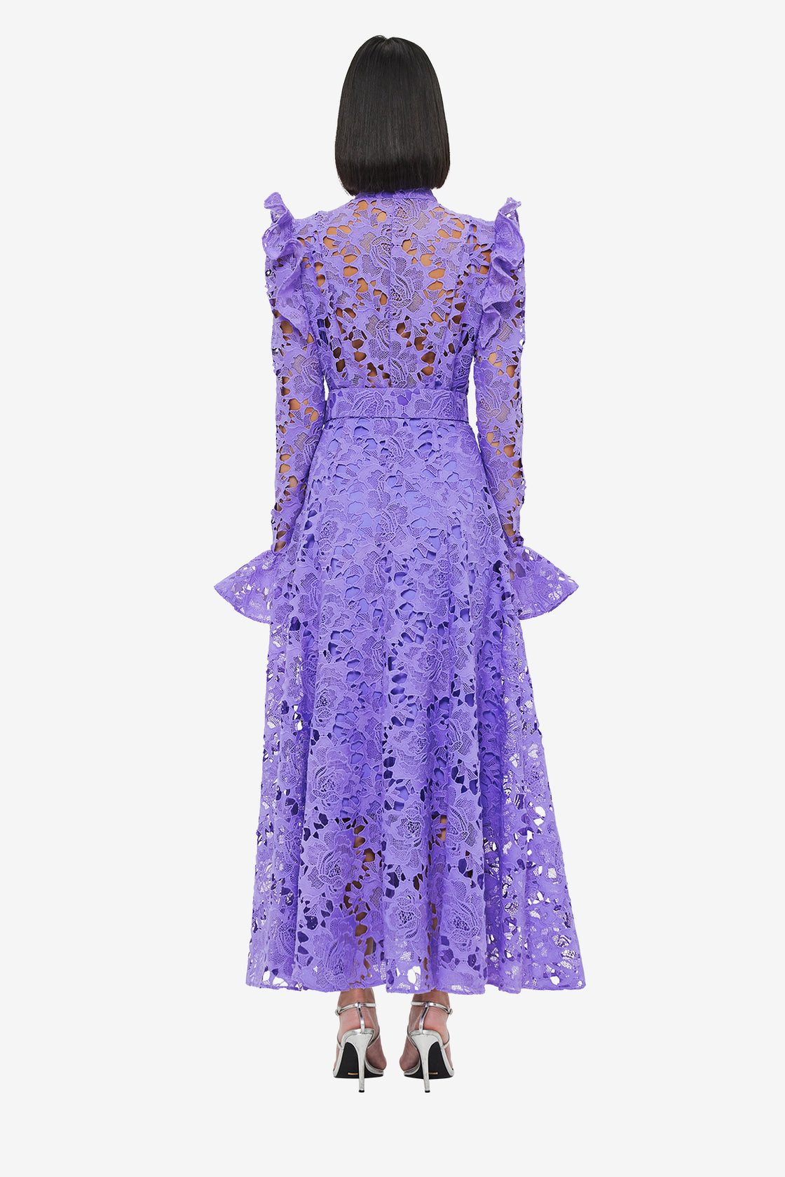 Exclusive LEO LIN Aliyah Lace Butterfly Sleeve Midi Dress - Lavender