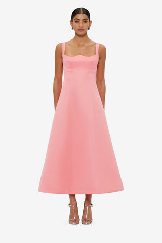 Exclusive LEO LIN Odette Midi Dress - Strawberry Pink