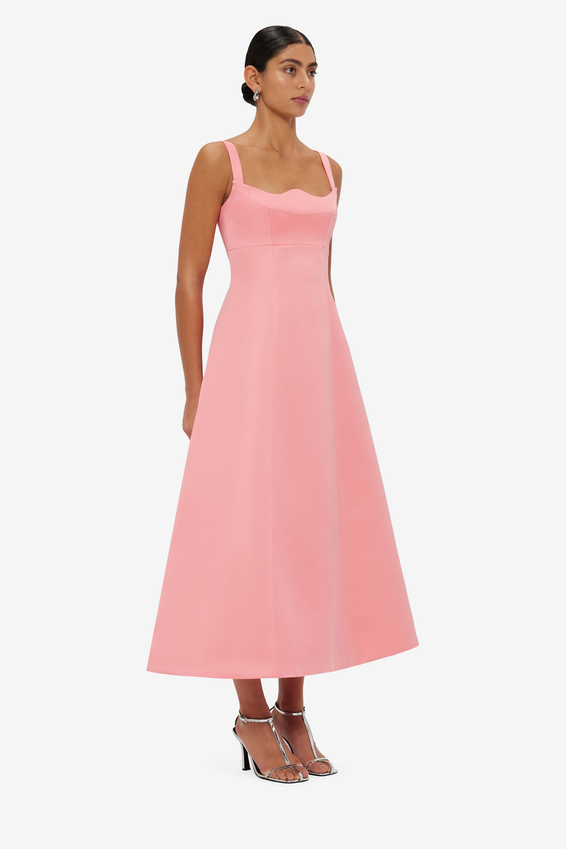 Exclusive LEO LIN Odette Midi Dress - Strawberry Pink