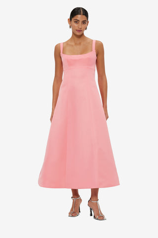 Exclusive LEO LIN Odette Midi Dress - Strawberry Pink