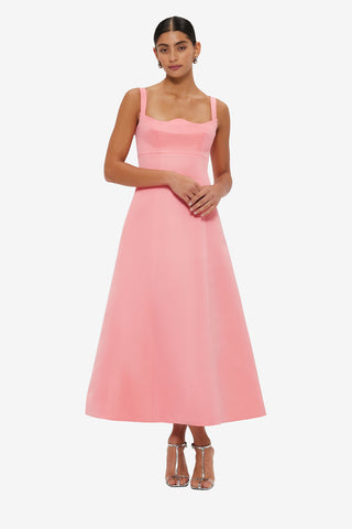 Exclusive LEO LIN Odette Midi Dress - Strawberry Pink