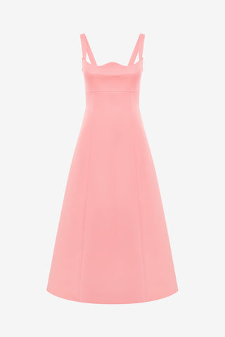 Exclusive LEO LIN Odette Midi Dress - Strawberry Pink