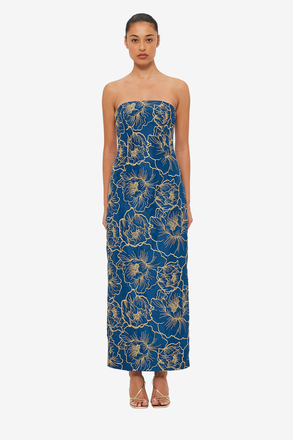 Exclusive LEO LIN Rayna Bustier Maxi Dress - Marine Blue