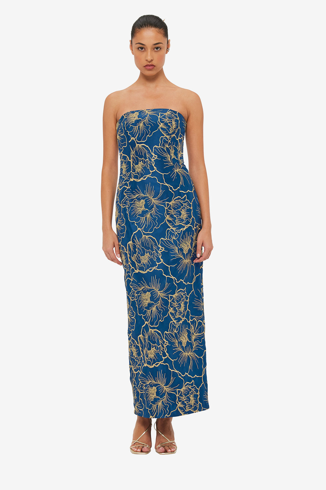 Exclusive LEO LIN Rayna Bustier Maxi Dress - Marine Blue