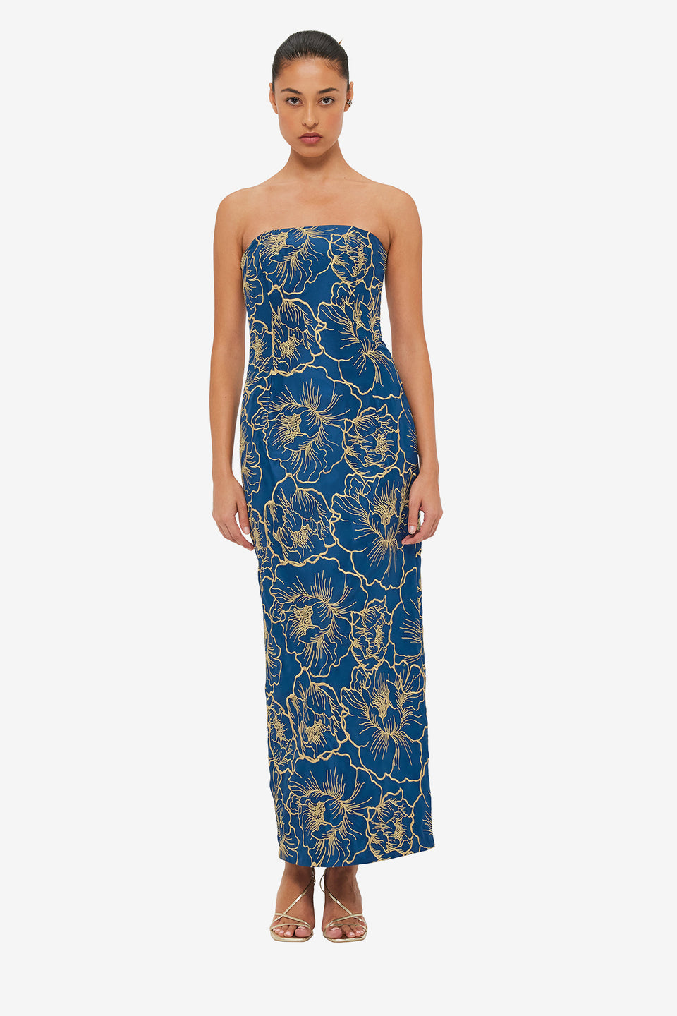 Exclusive LEO LIN Rayna Bustier Maxi Dress - Marine Blue