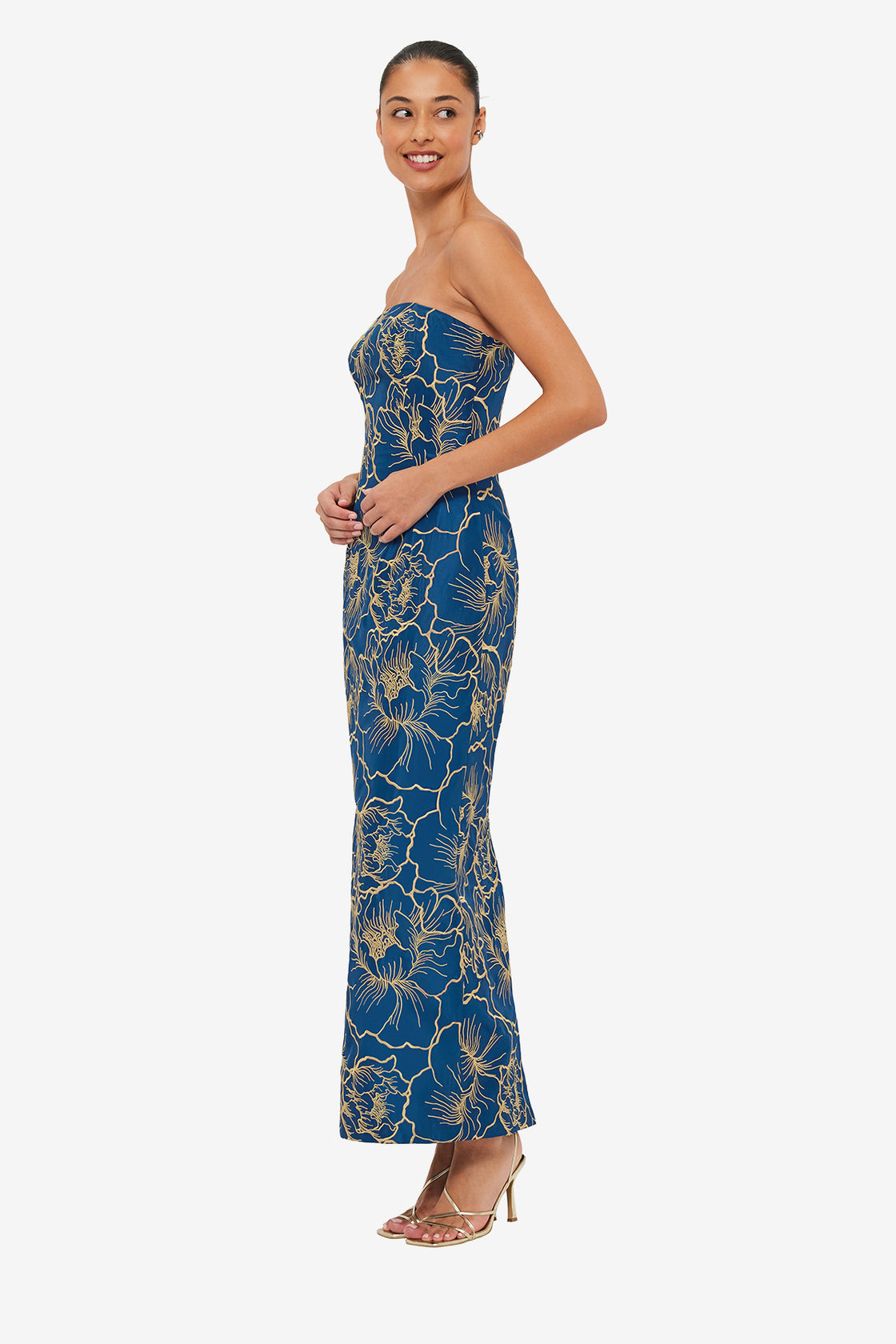 Exclusive LEO LIN Rayna Bustier Maxi Dress - Marine Blue