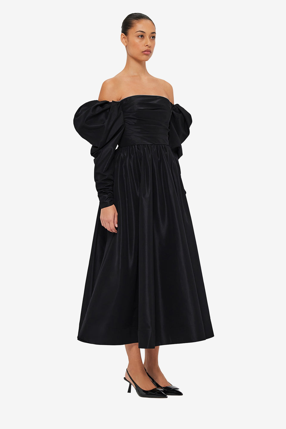 Exclusive LEO LIN Madison Bustier Midi Dress - Ebony