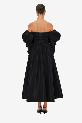 Exclusive LEO LIN Madison Bustier Midi Dress - Ebony
