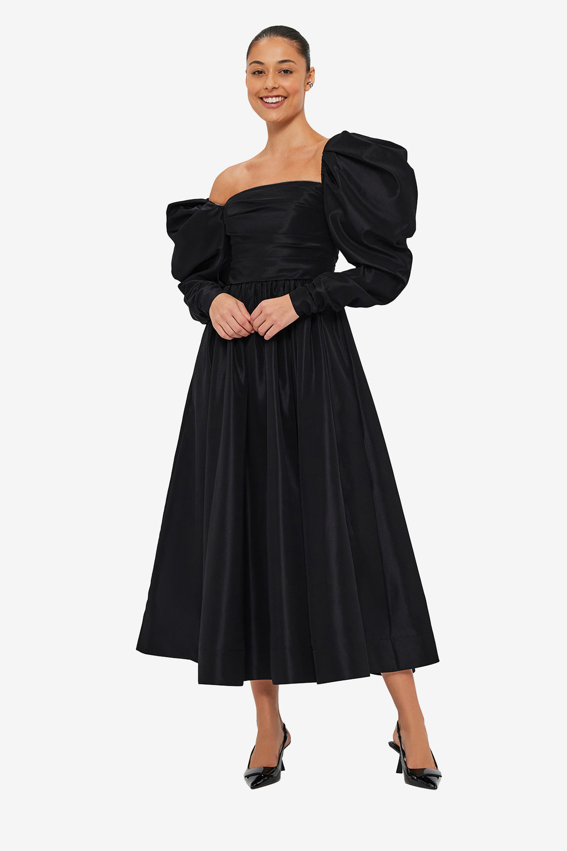 Exclusive LEO LIN Madison Bustier Midi Dress - Ebony