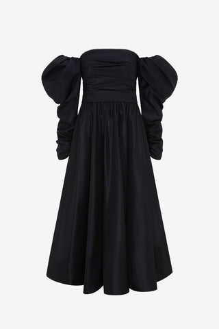 Exclusive LEO LIN Madison Bustier Midi Dress - Ebony