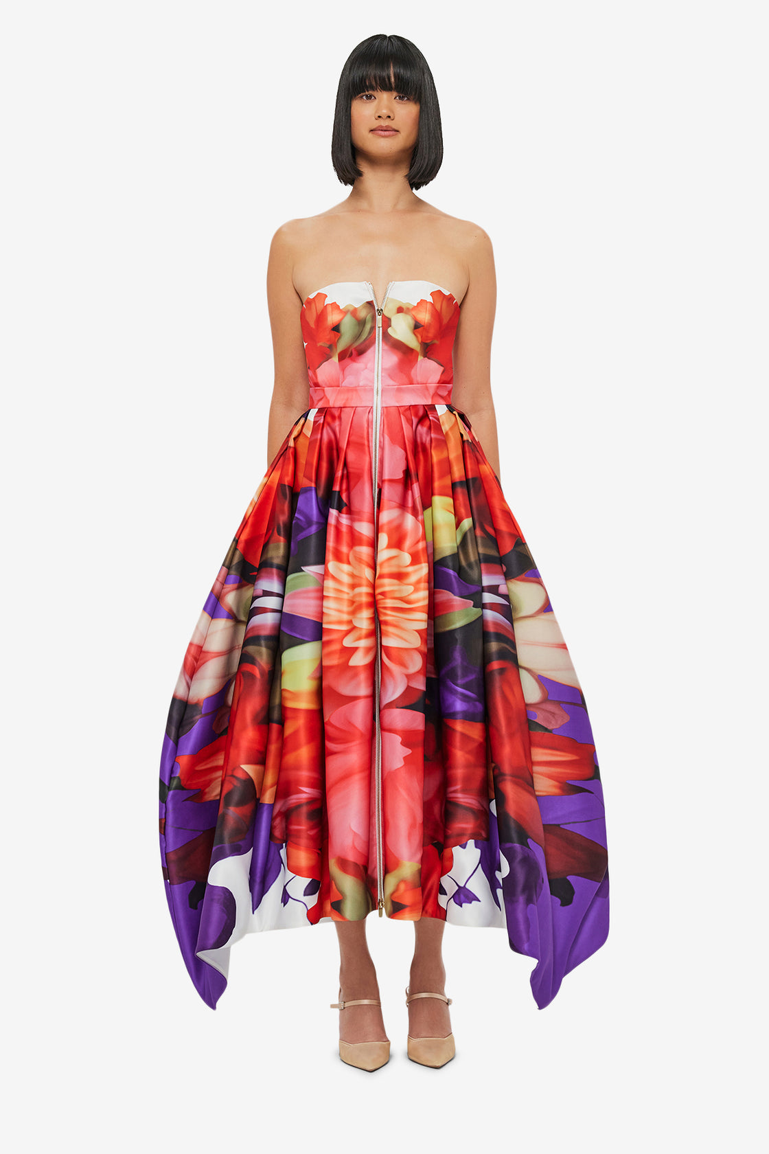 Exclusive LEO LIN Norine Bustier Midi Dress - Kaleidoscope Print