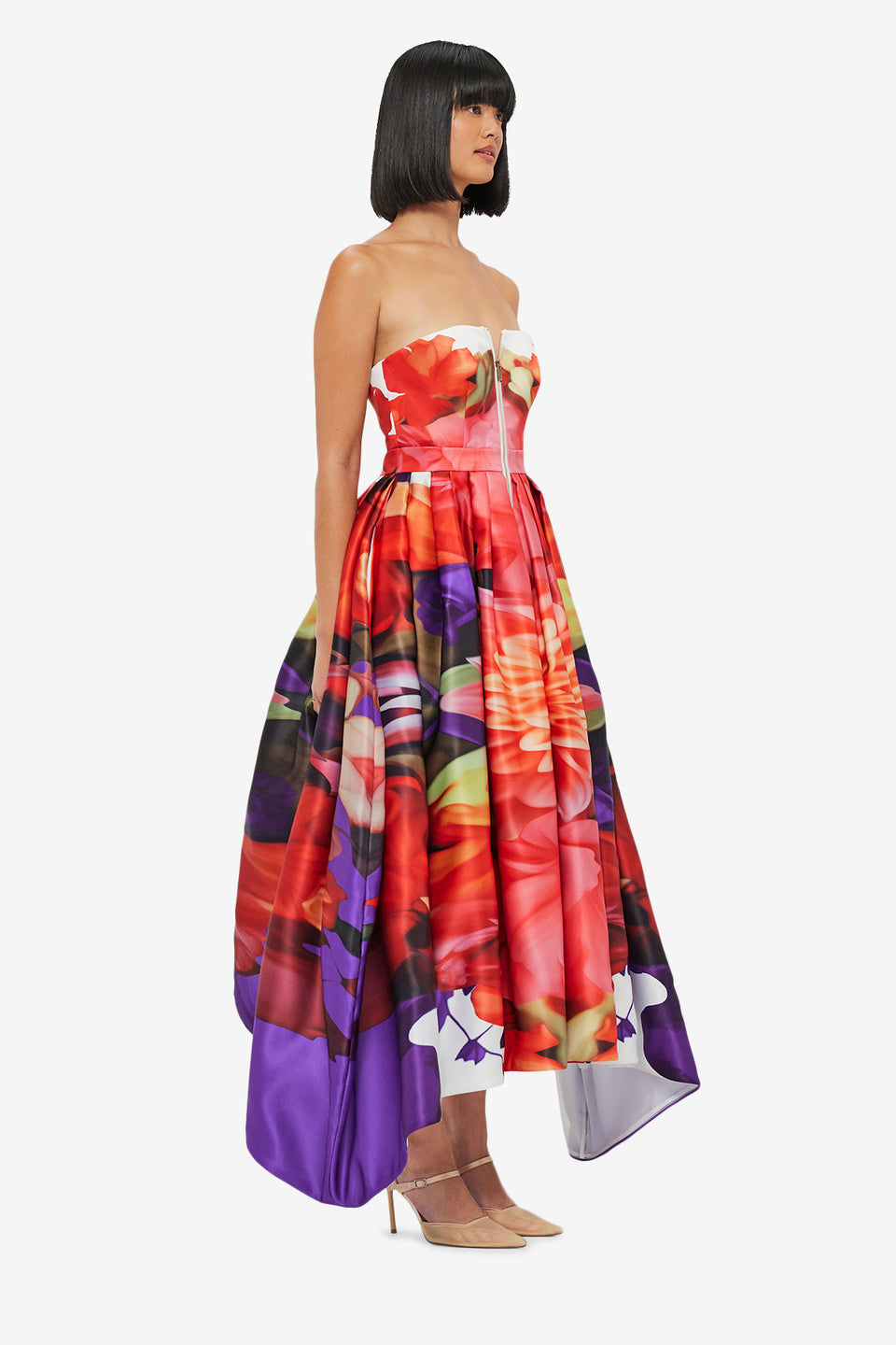 Exclusive LEO LIN Norine Bustier Midi Dress - Kaleidoscope Print