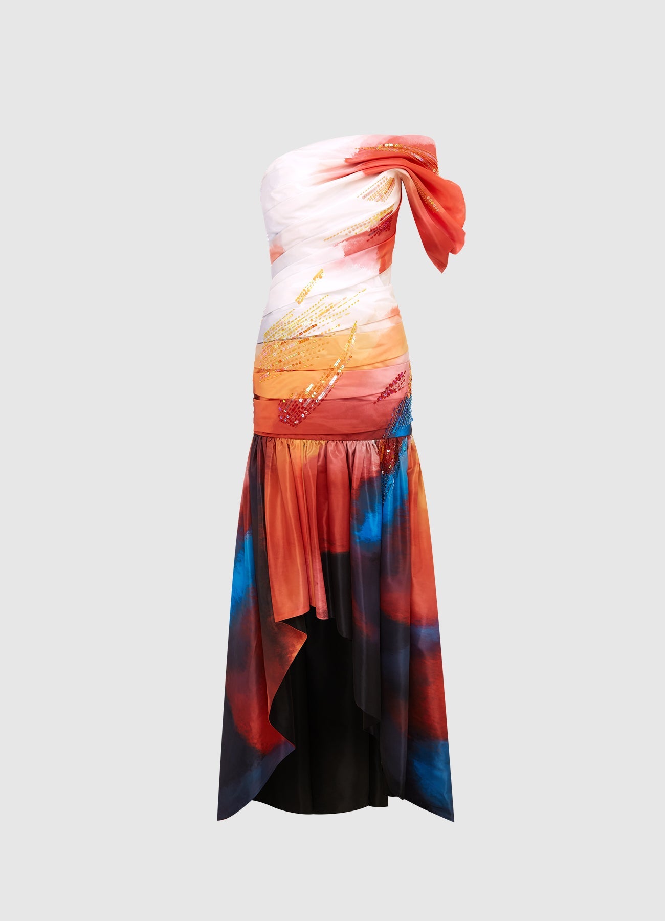 Elsa One Shoulder Gown - Reminiscence Print – LEO LIN