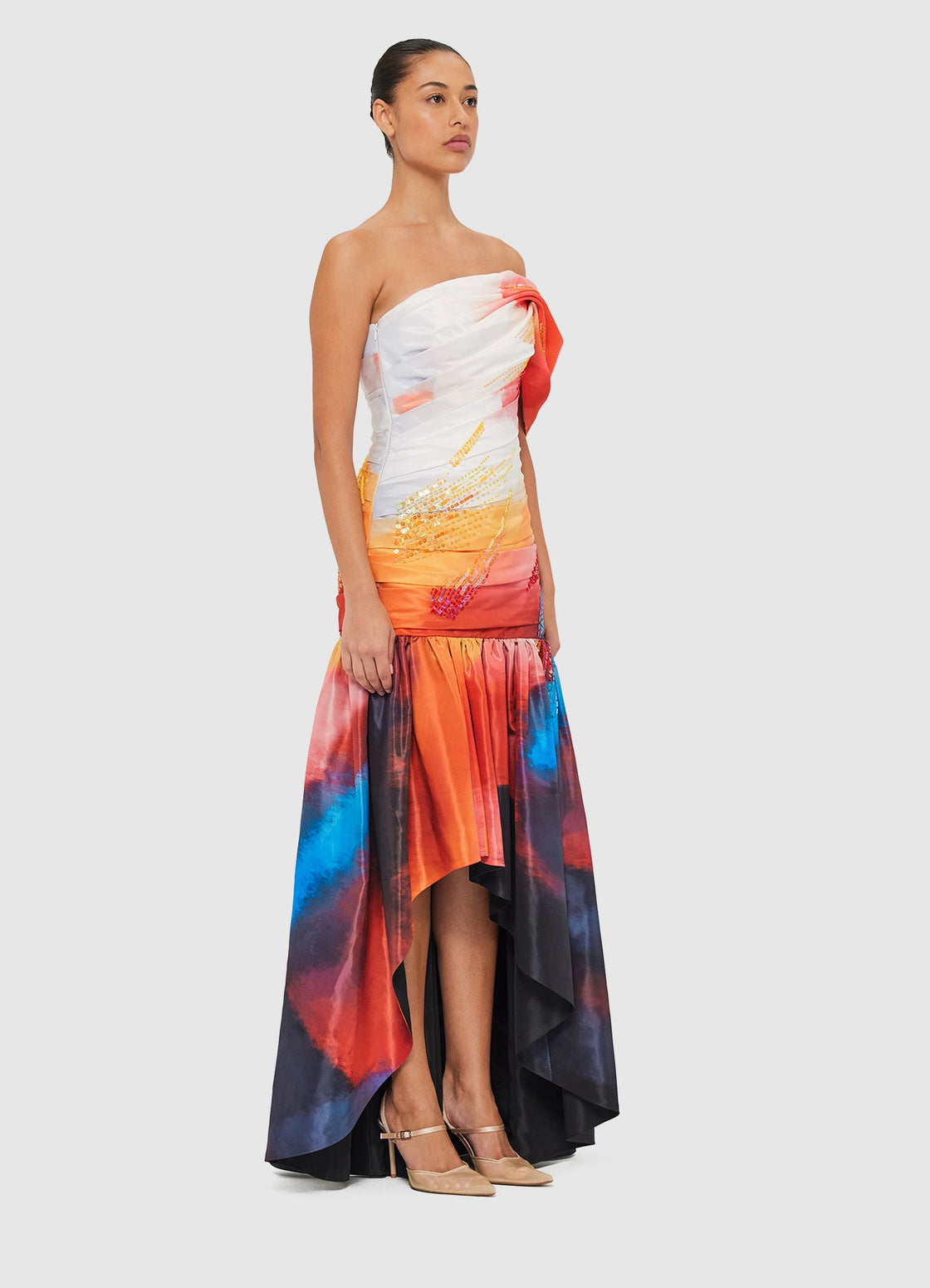 Elsa One Shoulder Gown - Reminiscence Print Dress Maxi