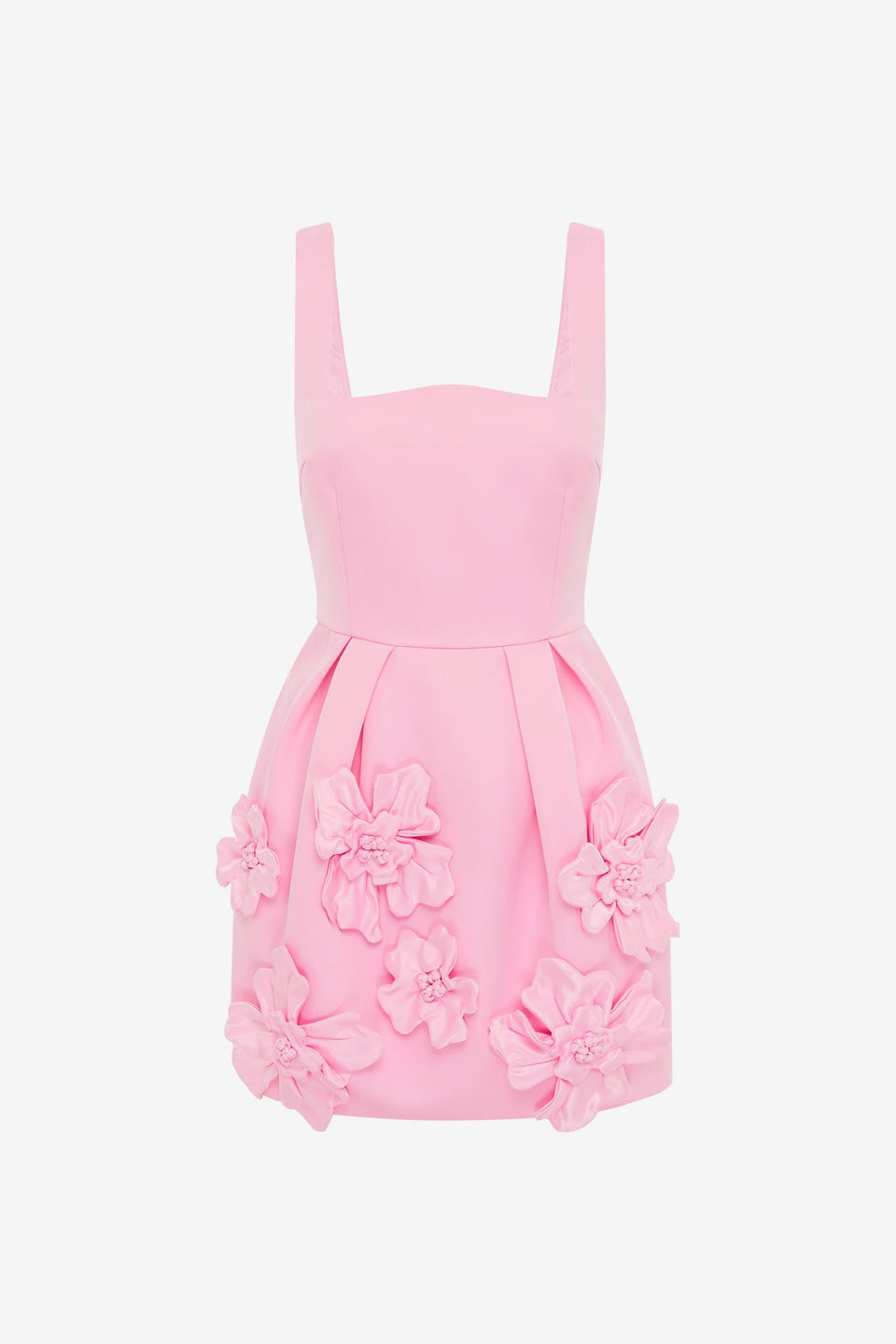 Exclusive LEO LIN Piper Floral Applique Bell Shape Mini Dress - Baby Pink