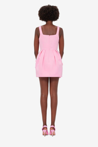 Exclusive LEO LIN Piper Floral Applique Bell Shape Mini Dress - Baby Pink