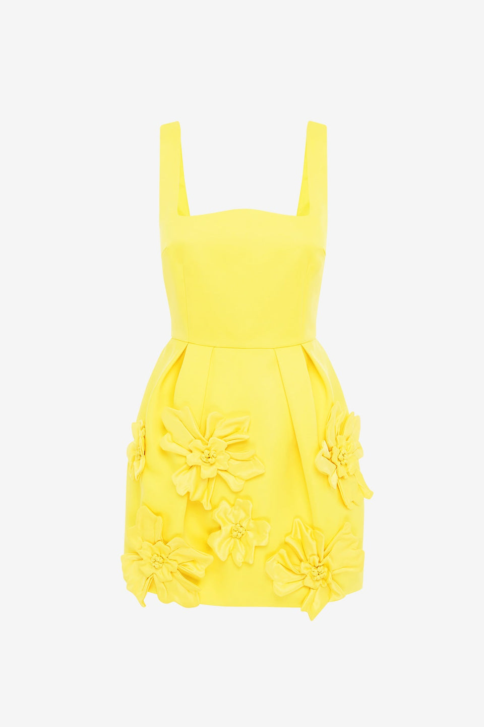Exclusive LEO LIN Piper Floral Applique Bell Shape Mini Dress - Sunshine