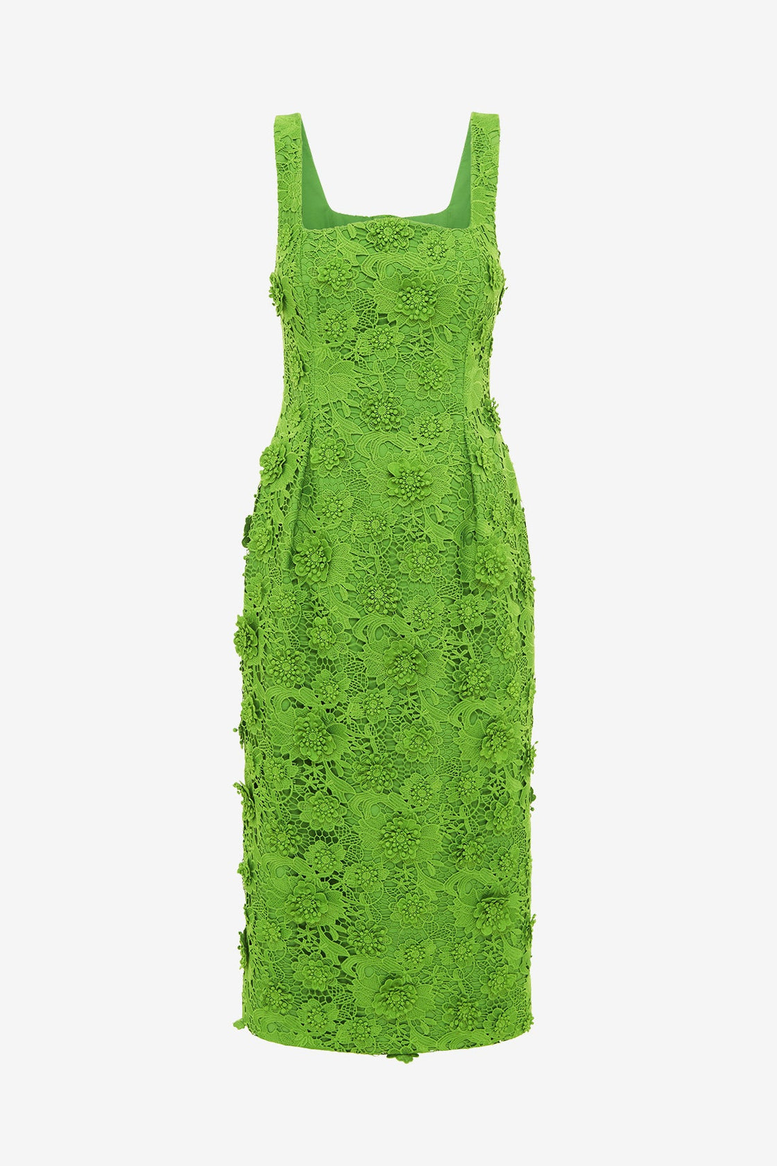 Exclusive LEO LIN Larissa Lace Midi Dress - Fern