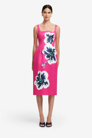 Exclusive LEO LIN Larissa Midi Dress - Orchid Print
