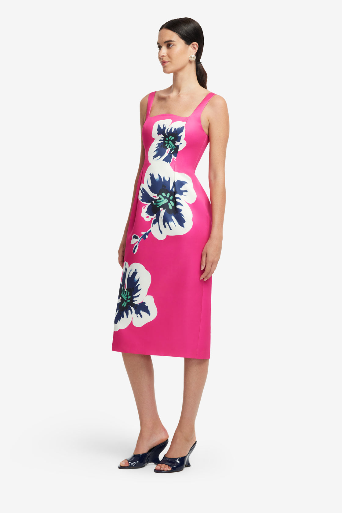 Exclusive LEO LIN Larissa Midi Dress - Orchid Print