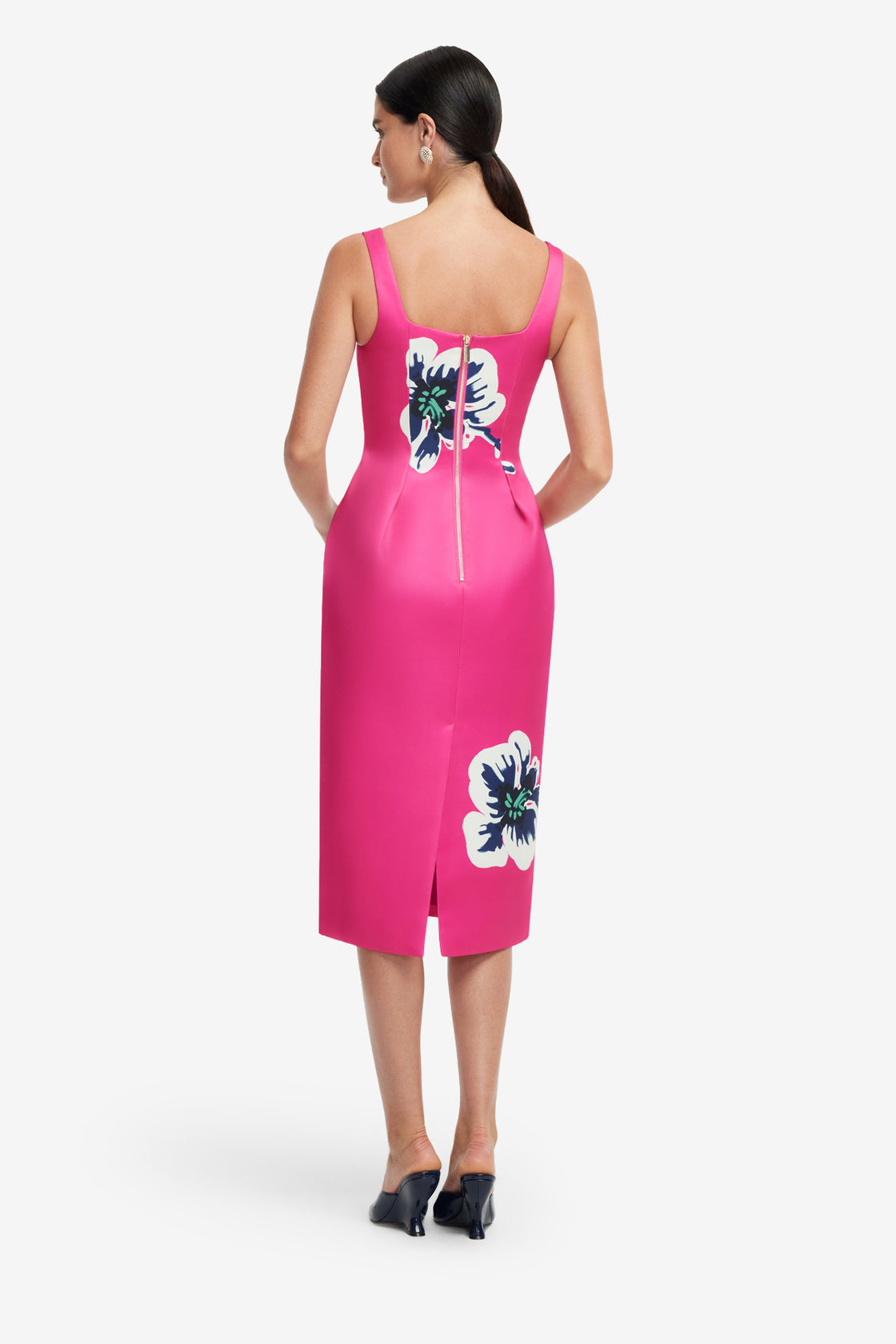 Exclusive LEO LIN Larissa Midi Dress - Orchid Print