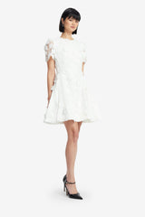 Elyse Lace Short Sleeve Mini Dress - Snow Dress Mini