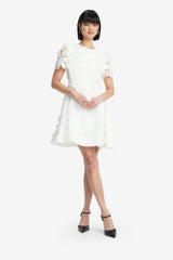 Elyse Lace Short Sleeve Mini Dress - Snow Dress Mini