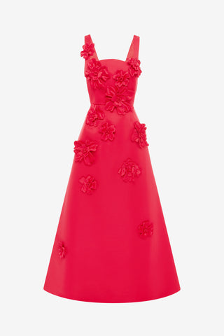 Exclusive LEO LIN Rianne Floral Appliqué Maxi Dress - Rosa