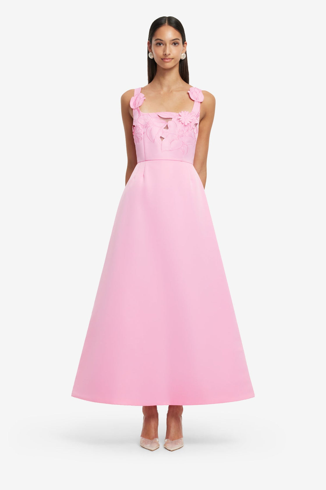 Exclusive LEO LIN Rianne Applique Maxi Dress - Baby Pink