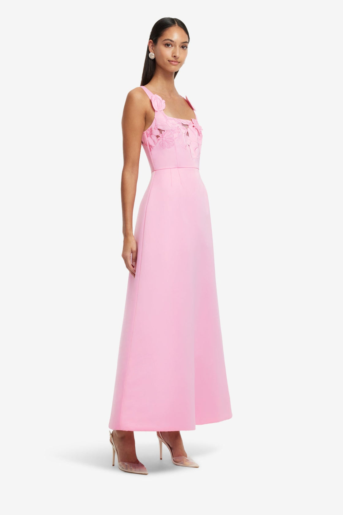 Rianne Appliqu Maxi Dress - Baby Pink LEO LIN Rianne Appliqu Maxi Dress - Baby Pink LEO LIN