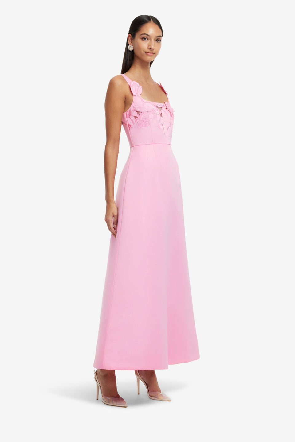 Exclusive LEO LIN Rianne Applique Maxi Dress - Baby Pink