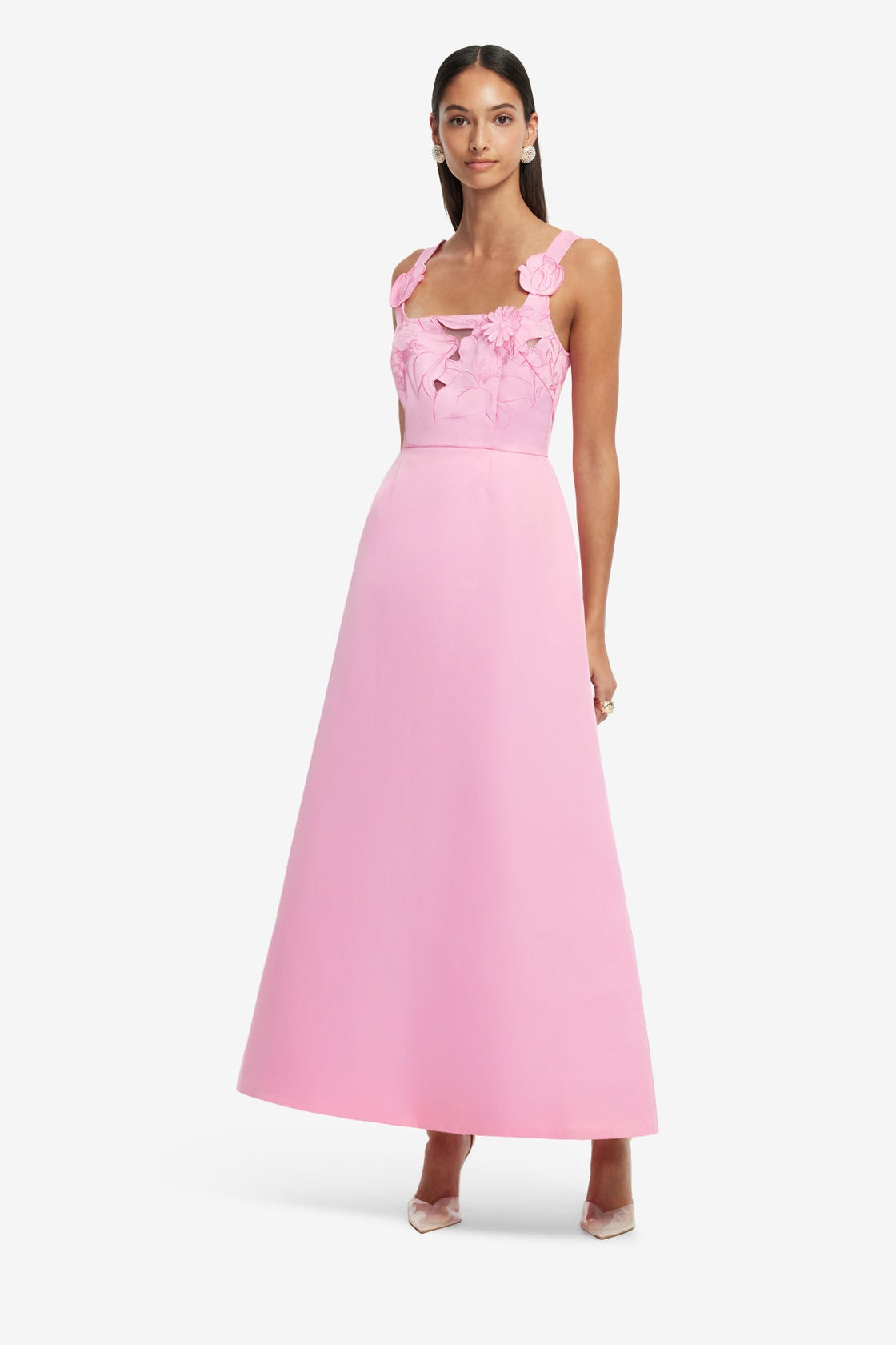Rianne Appliqu Maxi Dress - Baby Pink LEO LIN Rianne Appliqu Maxi Dress - Baby Pink LEO LIN