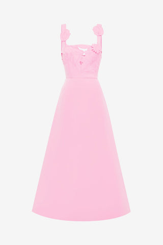 Rianne Appliqu Maxi Dress - Baby Pink LEO LIN Rianne Appliqu Maxi Dress - Baby Pink LEO LIN