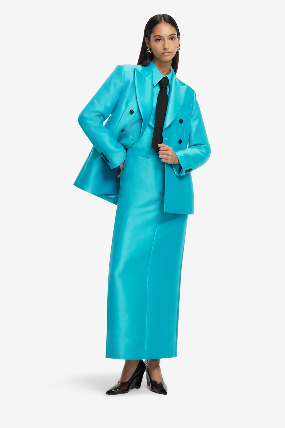 Exclusive LEO LIN Eve Maxi Skirt - Aqua