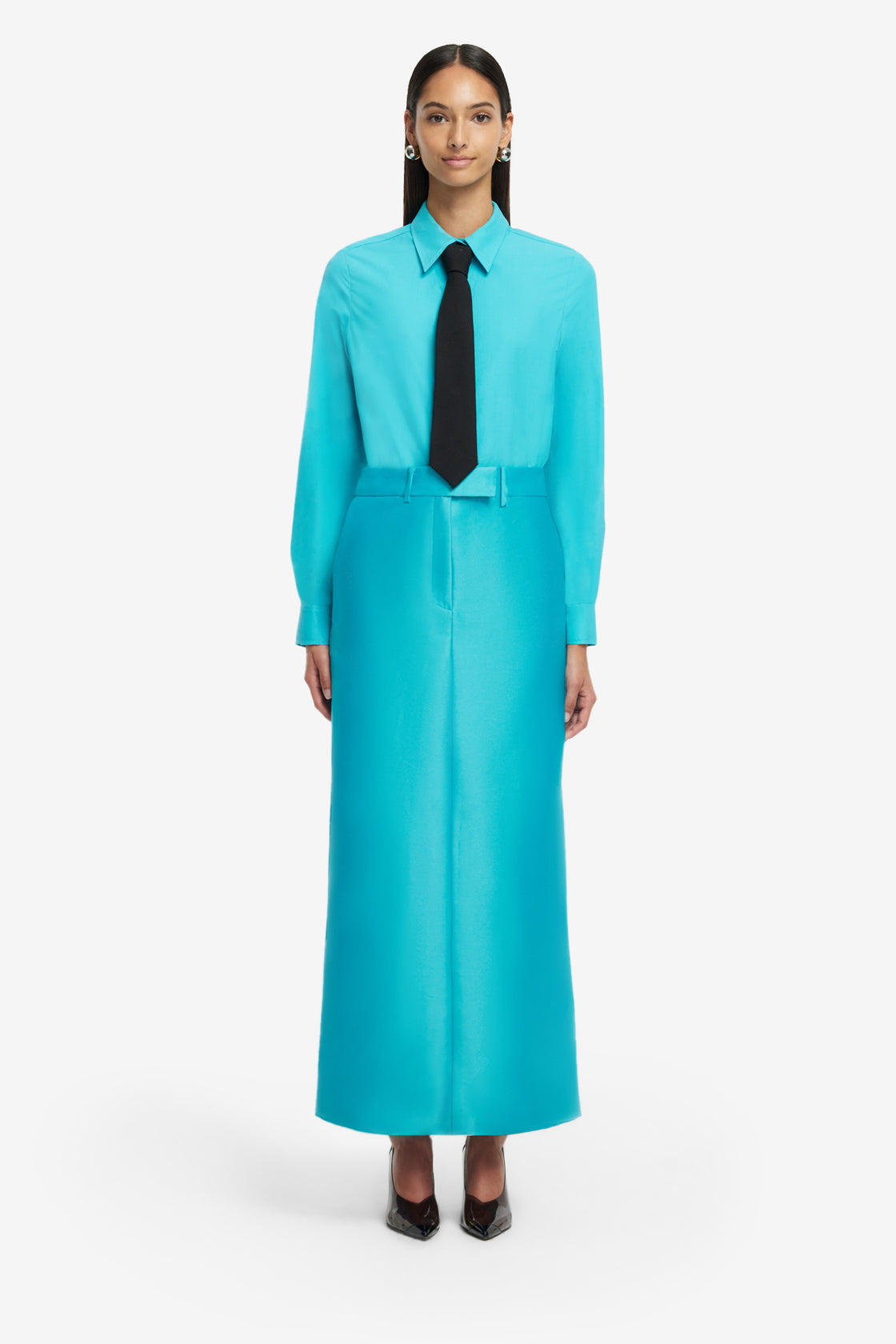 Exclusive LEO LIN Eve Maxi Skirt - Aqua